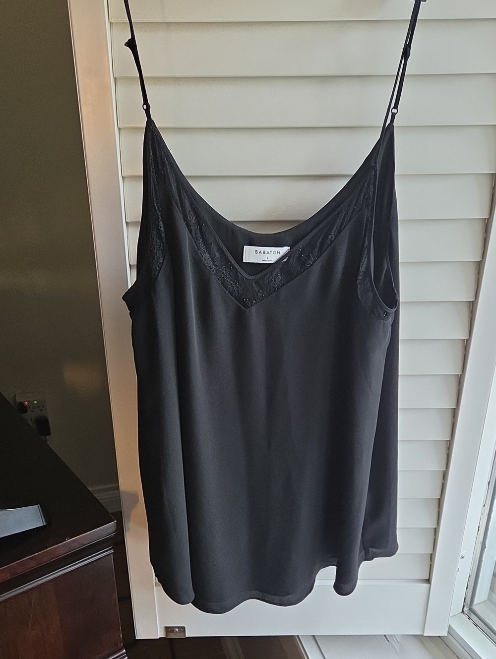 Babaton Black Lace-Trim Slip Cami